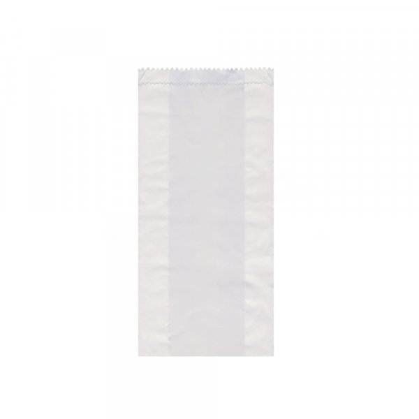 1000 Stk. Papierfaltenbeutel Bäckerfaltenbeutel weiß 13+7x28 cm